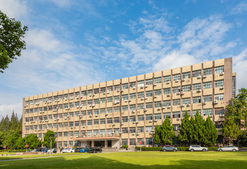 Facade of Science Building at Handan Campus, Fudan University, Shanghai, China.