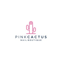 nail care logo design, or cactus with fingers