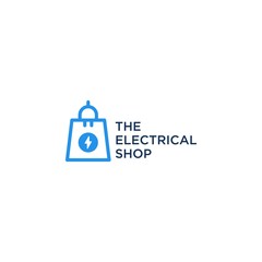 electrical shop logo design, or shopping bag with plug