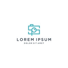 photographic logo design, or monogram or initials SP with the camera