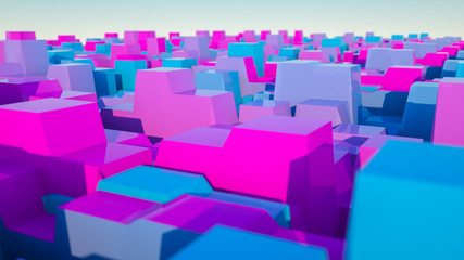 Obraz premium Abstract three-dimensional violet-turquoise afon. 3d rendering illustration