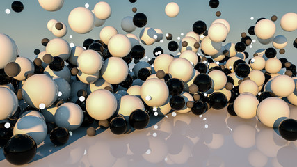 Abstract background of three-dimensional spheres. 3d rendering illustration