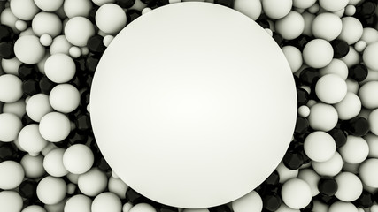 Abstract background of three-dimensional spheres. 3d rendering illustration
