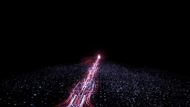 Transfer and storage of data sets/Abstract background with animation moving of lines for fiber optic network. Data transmission channel. Motion of digital data flow. Transferring of big data
