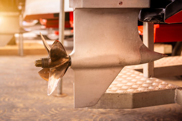 A boat propeller of F1 speed board to improvement engine boat speed in competition game,vintage...
