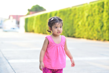 Little Thai Girl Traditional Retro Ayutthaya Thailand