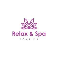relax & spa healty logo design 