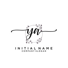 YA Beauty vector initial logo, handwriting logo.