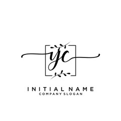 YC Beauty vector initial logo, handwriting logo.