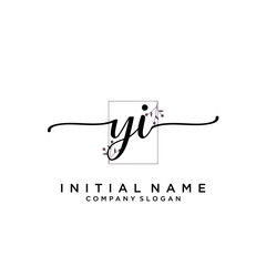 YI Beauty vector initial logo, handwriting logo.