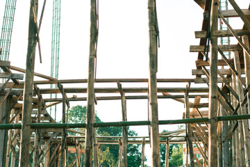 The house is constructed with steel structure and not various bamboo.