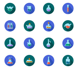 Laboratory Flasks Icon Set