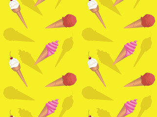 Fancy Ice Cream Set Vector Seamless Background WallpaperFancy Ice Cream Set Vector Seamless Background Wallpaper