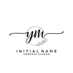 YM Beauty vector initial logo, handwriting logo.