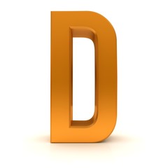 D letter 3d orange text sign