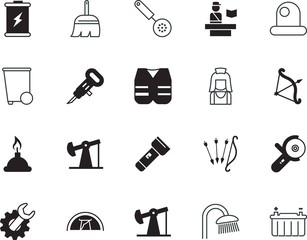 Obraz premium equipment vector icon set such as: dashboard, trash, rescue, uniform, dust, cooking, female, support, occupation, vest, safe, hygienic, low, dirty, utensils, girl, laboratory, demolition, science