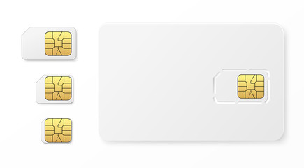 Realistic sim cards set
