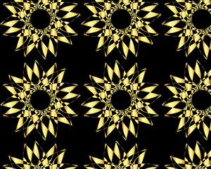 Geometrical abstract black and gold pattern design for background and wallpaper