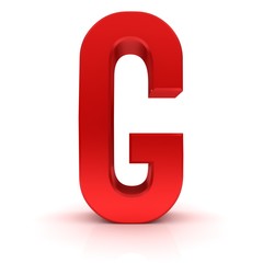 G letter red G character capital letter 3d render graphic sign 