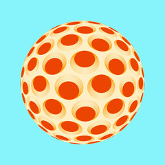 optical illusion dotted sphere red ivory