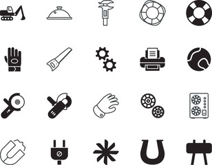 equipment vector icon set such as: printer, loader, patricks, physics, mining, travel, team, processor, measurement, currency, excavate, socket, knowledge, mini, electrical, iron, strength, fortune