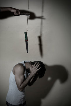 man hallucinating fear of death	