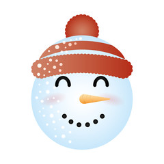 merry christmas cute snowman head character