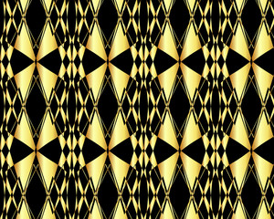 Geometrical abstract black and gold pattern design for background and wallpaper