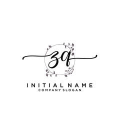 Obraz premium ZQ Beauty vector initial logo, handwriting logo.