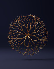 3D rendering of abstract biological shape, reminiscent of coral or tree.  Background for poster design.