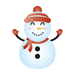 merry christmas cute snowman character
