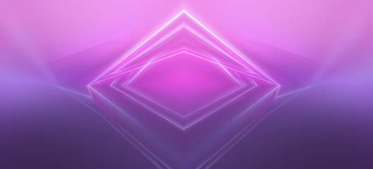 Ultraviolet abstract light. Diode tape, light line. Violet and pink gradient. Modern background, neon light. Empty stage, spotlights, neon. Abstract light.