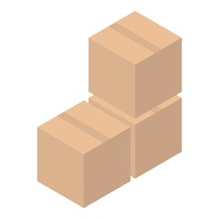 Parcel stack icon. Isometric of parcel stack vector icon for web design isolated on white background