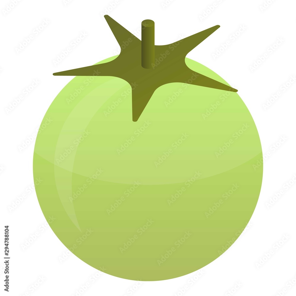 Wall mural Green tomato icon. Isometric of green tomato vector icon for web design isolated on white background - Wall murals