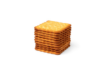 Cracker with sesame isolated on white background.