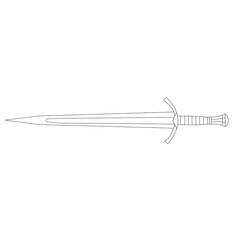 isolated, on a white background, outline sword, saber, cold steel