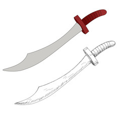 sword, saber, cold steel with sketch