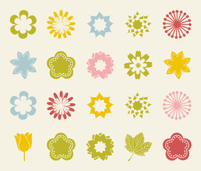 Isolated flowers icon set vector design