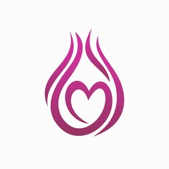 onion logo that formed love concept