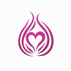onion logo that formed love concept