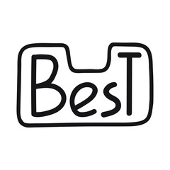 Best. Hand drawn badge vector illustration on white background.