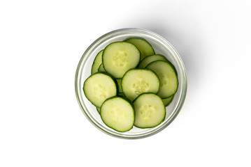 Fresh cucumber isolated on white background.