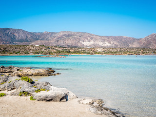 Elafonisi, Crete, Greece, a paradise beach with turquoise water, an island located close to the island of Crete