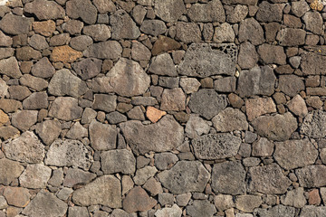 Traditional Azores walls with volcanic rock