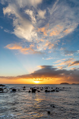 Fototapeta na wymiar Azores sunset, Horta, Madalena, Ilha do Faial, Pico, Portugal