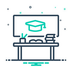 Fototapeta premium mix icon for educational desk 