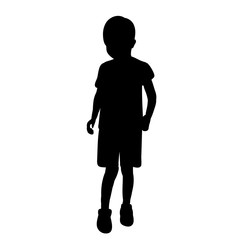 vector, isolated, silhouette of a child on a white background, boy