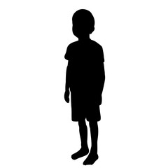 isolated, silhouette of a child on a white background, boy