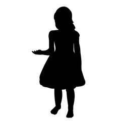 children on a white background, little girl in a dress