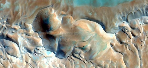 wind pottery, abstract photography of the deserts of Africa from the air. aerial view of desert...